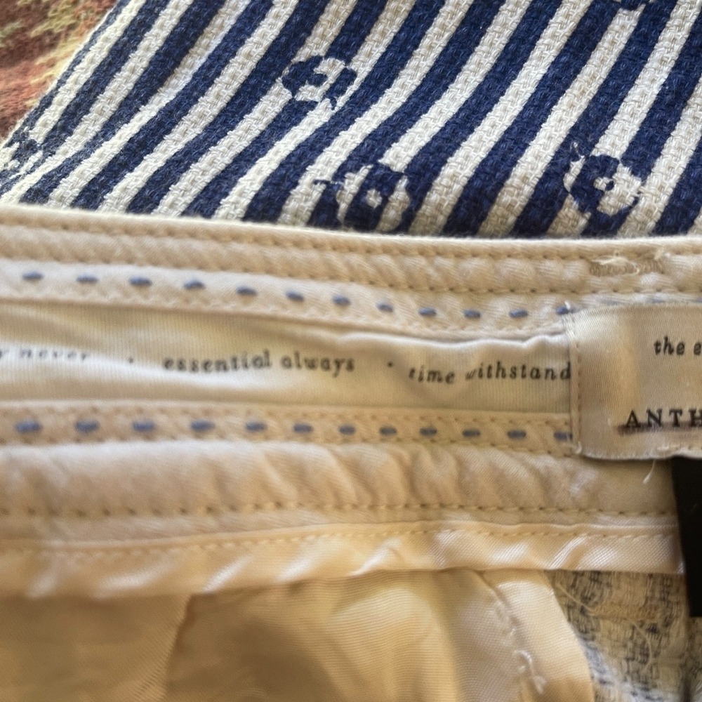 Anthropologie Hei Hei Blue White Striped The Essential Slim Trousers Bohemian 6 - Picture 7 of 13